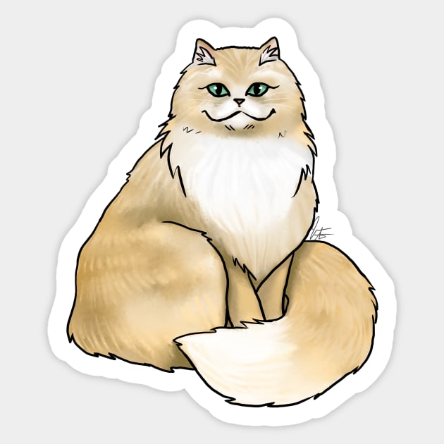 Cat - Persian - Orange Sticker by Jen's Dogs Custom Gifts and Designs